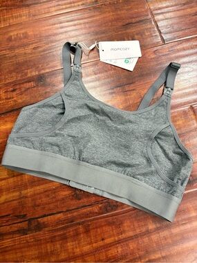 NWT Momcozy adjustable gray hands-free pumping bra size S